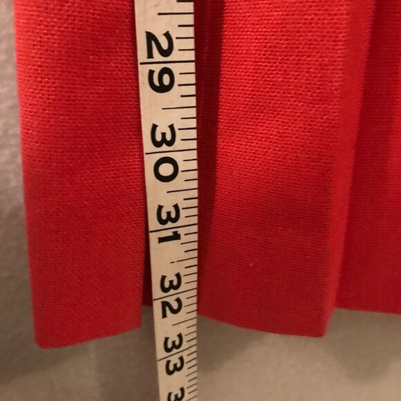 Vintage Pleated Midi Skirt Peach Linen Blend Size 12 Made In USA - Picture 6 of 7